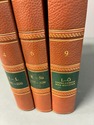 3 Swedish Encyclopedia Books Brown Leather Green G