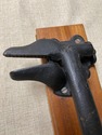 Antique Cast Iron Rare Hand Vise Wood Mounted