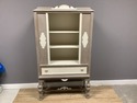 Vintage Painted Open China or Linen Cabinet White 