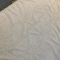 Vintage Tablecloth Embroidered Roses Heavy Cotton 