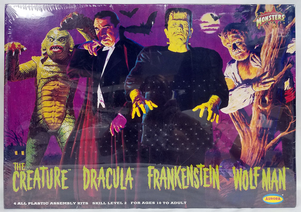 SEALED Polar Lights 7508 1/8 Aurora MONSTERS FRIGHTENING 4 PACK Model