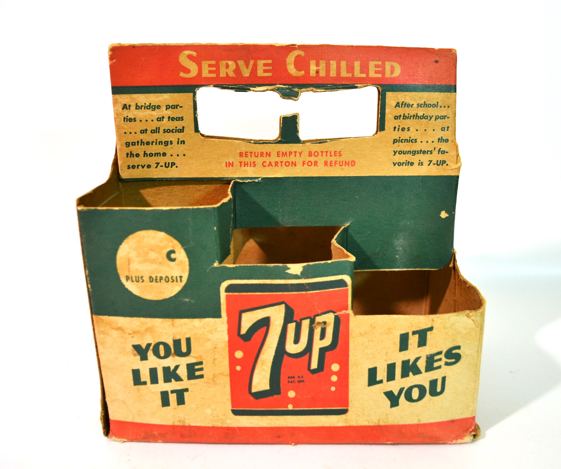 Rare Vintage 7UP CARTON Carrier 1940
