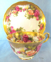 Royal Chelsea Golden Rose Cup and Saucer