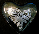 Baccarat Intaglio Heart Paperweight Signed Rene Fu