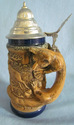 Gerz Brown and Cobalt Hunt Scene Beer Stein with F