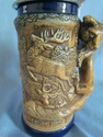 Gerz Brown and Cobalt Hunt Scene Beer Stein with F