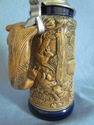 Gerz Brown and Cobalt Hunt Scene Beer Stein with F