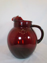 Anchor Hocking Ruby Roly Poly 96 oz Pitcher and 8 