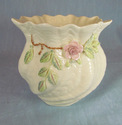 Belleek Neptune Cache Pot with Applied Florals