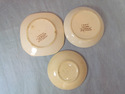 10 Brown Transferware Butter Pats From England