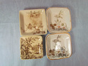 10 Brown Transferware Butter Pats From England