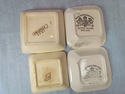 10 Brown Transferware Butter Pats From England