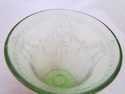 Belmont Rose Cameo Green Depression Glass Footed T