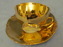 Gold Overlay Porcelain Trio by Rudolf Wachter, Bav