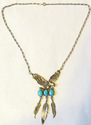 Navajo Sterling Silver Landing Eagle Necklace with