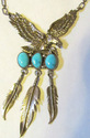 Navajo Sterling Silver Landing Eagle Necklace with