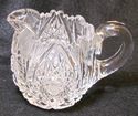 American Brilliant Period Cut Glass Creamer and Su