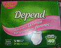 New Women Depends S/M 28"-40" Extra Absorption 40c