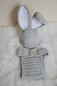 Floppy Eared Bunny Crochet Hat & Diaper Cover Prop