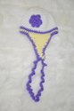 Crochet Hat with Earflaps/Curly Ties/Flower Pick S