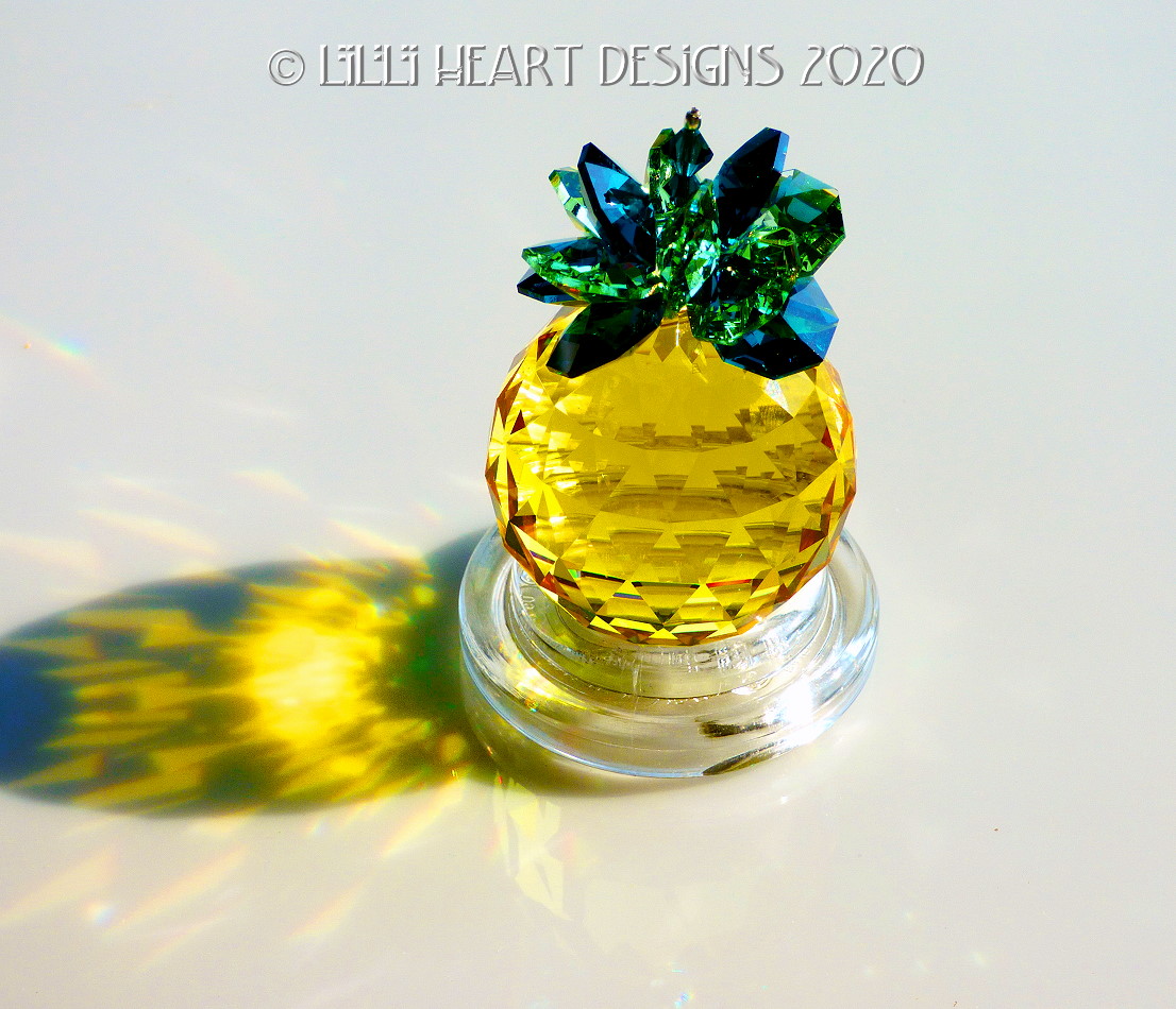m//w Swarovsk Crystal 30mm Light Topaz Pineapple Suncatcher Lilli Heart Designs