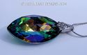 m/w Swarovski Peacock Marquise Cats Eye Necklace w