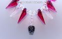 m/w Swarovski Silver Night Skull and Red Spikes 18