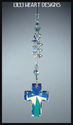 m/w Swarovski Crystal 40mm CROSS Aurora HEARTS Sun