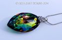 m/w Swarovski Peacock Marquise Cats Eye Necklace w