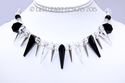 m/w Swarovski Crystal Jet Black Clear Silver Spike