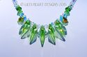 m/w Swarovski Peridot Green Spike + Aurora Boreali