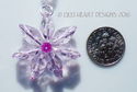 m/w Swarovski Crystal Pink Flower Car Charm or Sun