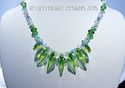m/w Swarovski Peridot Green Spike + Aurora Boreali