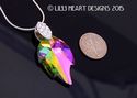 m/w Swarovski RARE Double Peacock Leaf Pendant Sun