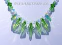 m/w Swarovski Peridot Green Spike + Aurora Boreali