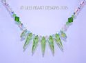 m/w Swarovski Peridot Green Spike + Aurora Boreali