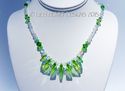 m/w Swarovski Peridot Green Spike + Aurora Boreali