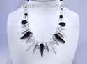 m/w Swarovski Crystal Jet Black Clear Silver Spike