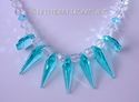 m/w Swarovski Crystal Antique Green Aqua Spike Nec