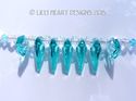 m/w Swarovski Crystal Antique Green Aqua Spike Nec