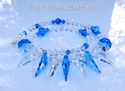 m/w Swarovski Crystal Sapphire Blue and Clear Spik