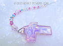 Big Pink and Aurora Cross m/w Swarovski Crystals S