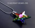 m/w Swarovski RARE 40mm Double Peacock Star CZ Bai