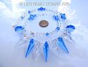 m/w Swarovski Crystal Sapphire Blue and Clear Spik