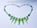m/w Swarovski Peridot Green Spike + Aurora Boreali