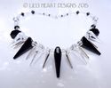 m/w Swarovski Crystal Jet Black Clear Silver Spike