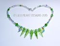 m/w Swarovski Peridot Green Spike + Aurora Boreali