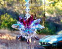 m/w Swarovski Mini Aurora and Red Car Charm LOTUS 