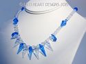 m/w Swarovski Crystal Sapphire Blue and Clear Spik