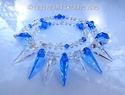 m/w Swarovski Crystal Sapphire Blue and Clear Spik